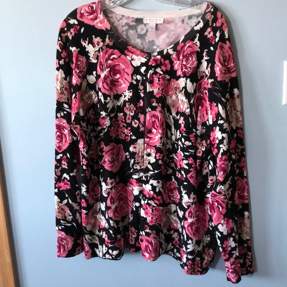 Rose Print Cardigan